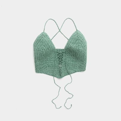 Picture of Hand-knitted Green Strappy Top