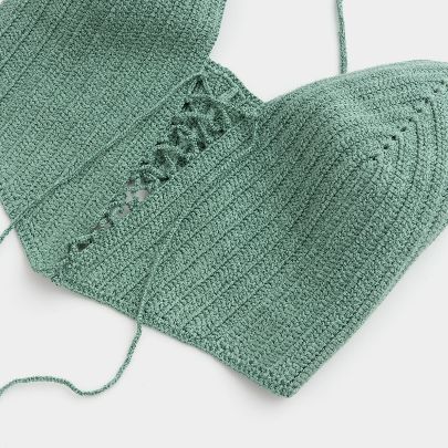 Picture of Hand-knitted Green Strappy Top