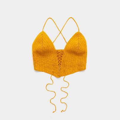 Picture of Hand-knitted Yellow Strappy Top