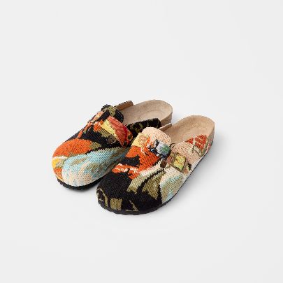 Picture of Orange brown tapestry patterned sandal