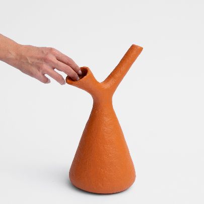 Picture of Orange papier-mâché vase