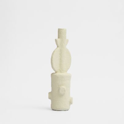 Picture of Cream papier-mâché candlestick