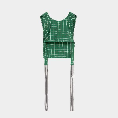 Picture of women's checkered satin top green