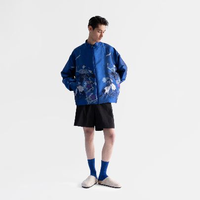 Picture of satin bomber jack blue bird