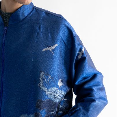 Picture of satin bomber jack blue bird