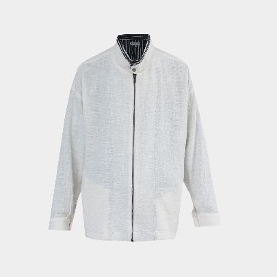 Picture of white linen bomber jacket