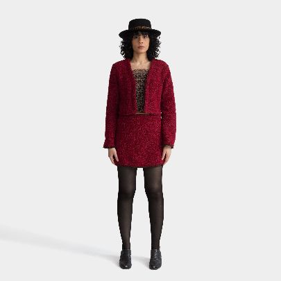 Picture of Burgundy skirt and coat set