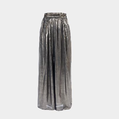 Picture of Shiny Gold-Silver Silk Pants