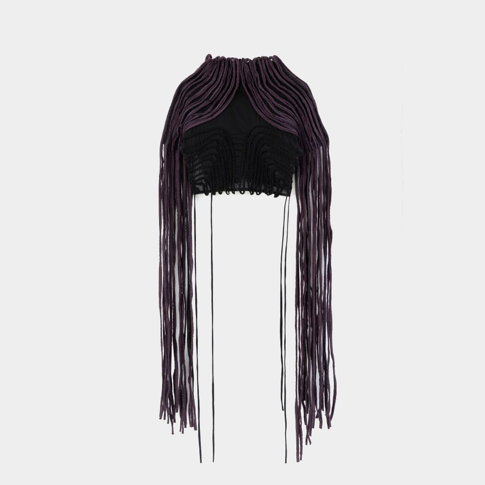 Picture of Black purple evangeline crop top