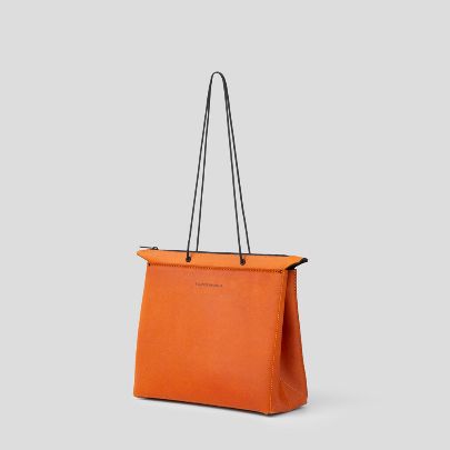 Picture of Orange Hand leather bag