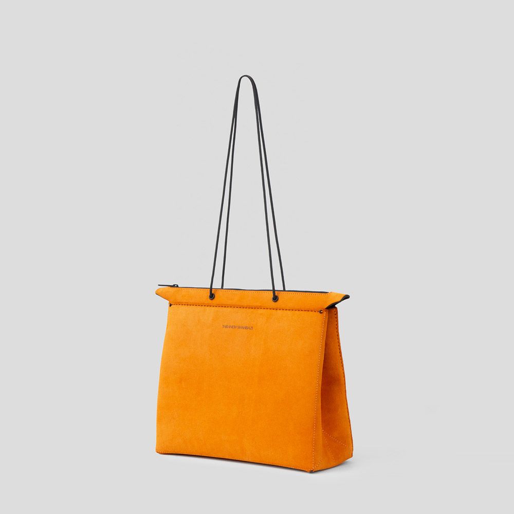 Picture of Orange Hand leather bag