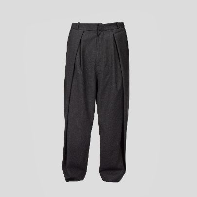 Picture of dark grey pants with two pleat