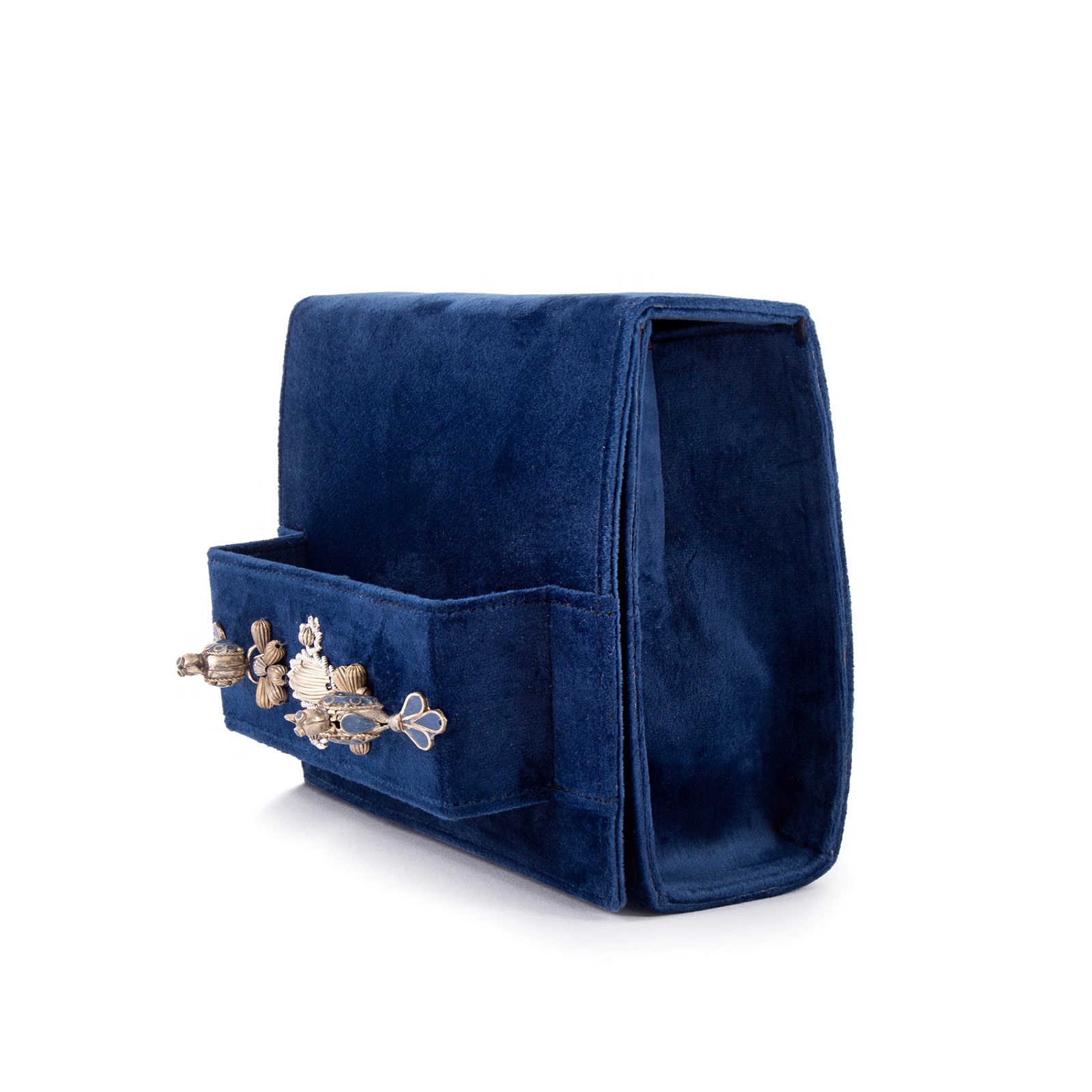 cobalt blue suede bag