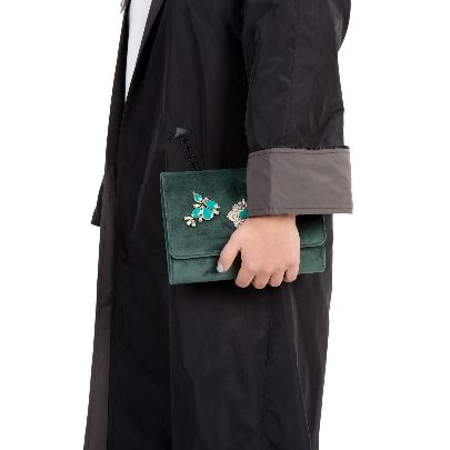 Picture of green velvet hand bag