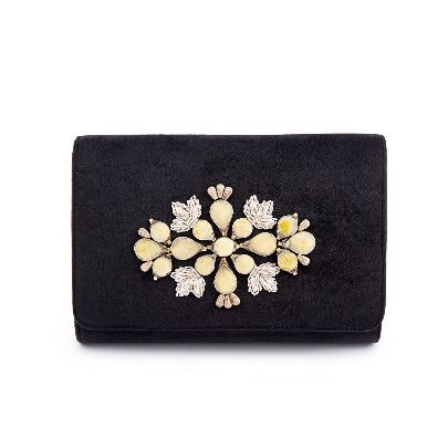 Picture of black velvet handbag