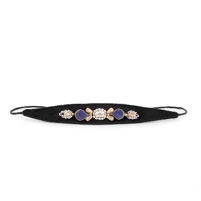 Picture of black velvet choker with blue stone