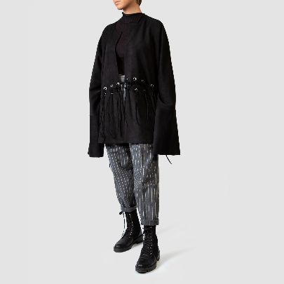 Picture of black suede kimono