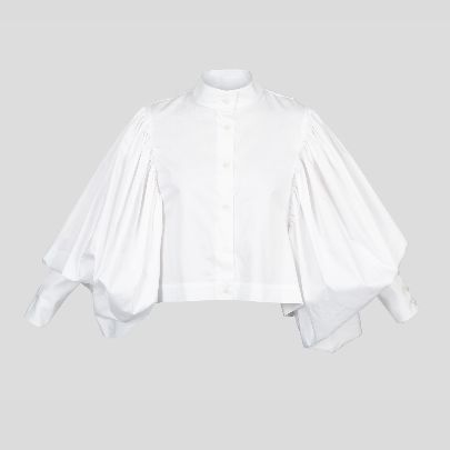 Picture of white blouse with puffy sleeves