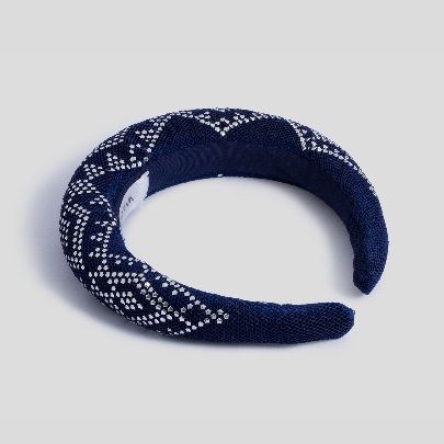 Picture of dark blue and silver hairband