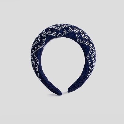 Picture of dark blue and silver hairband