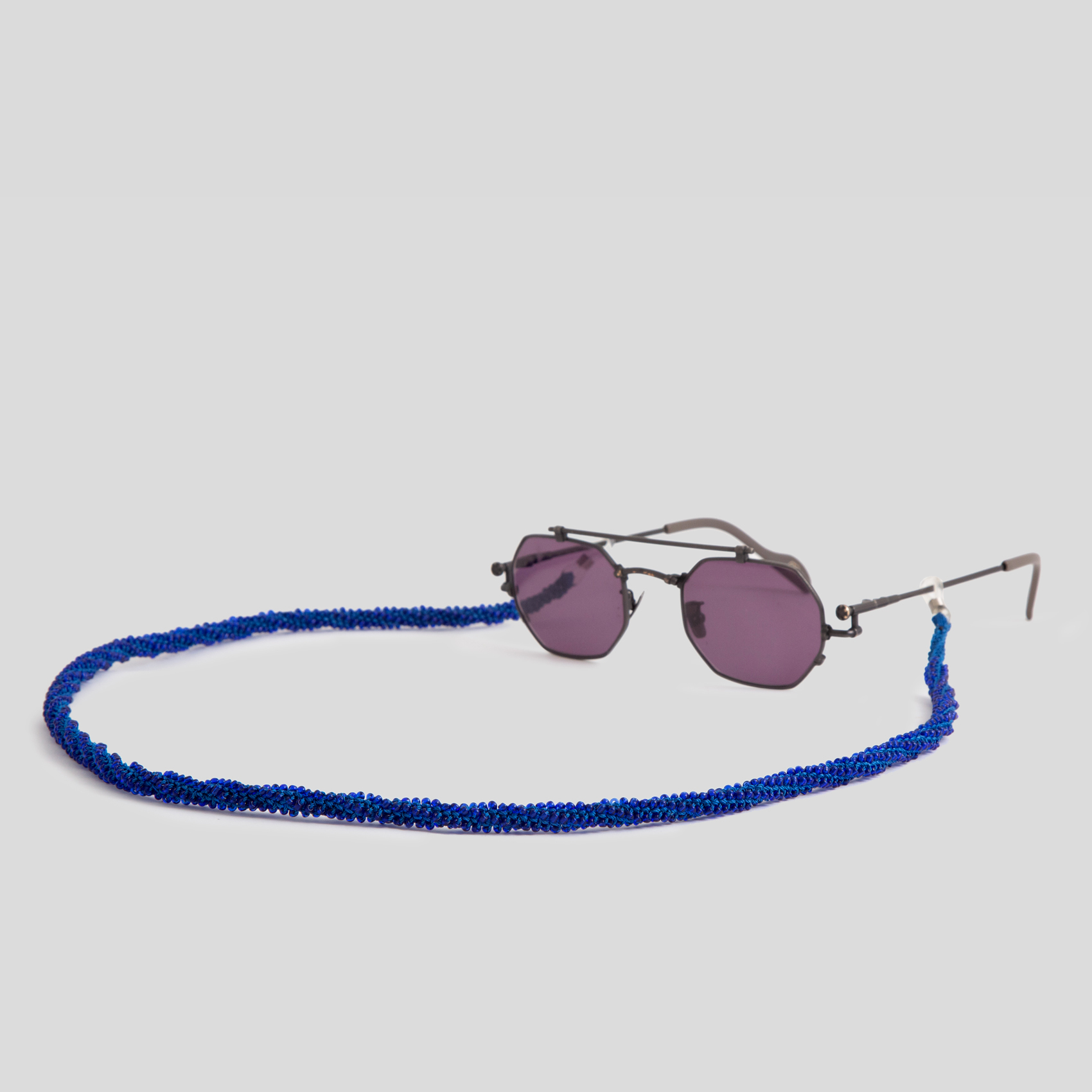 Picture of dark blue sunglasses strap