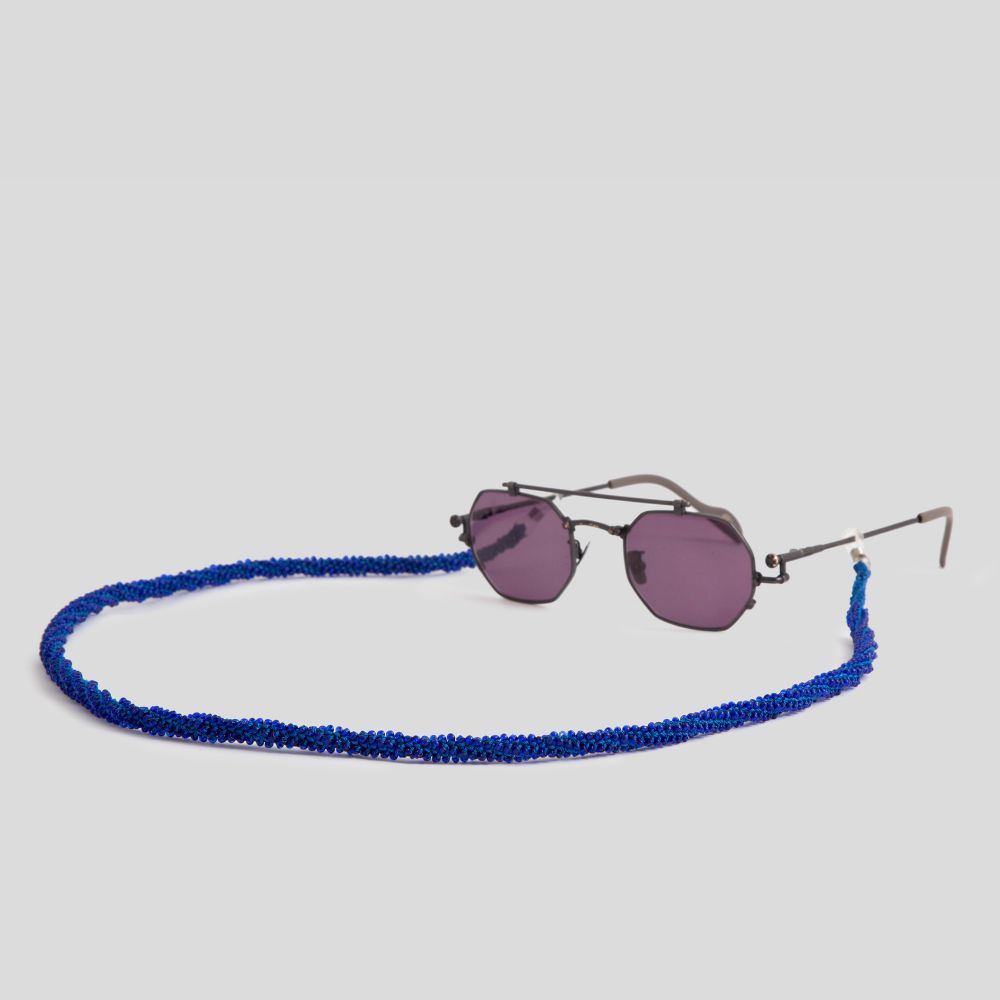 Picture of dark blue sunglasses strap