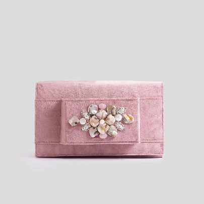 Picture of Pink velvet Clutch