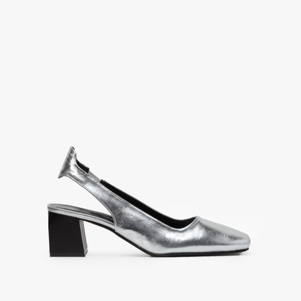 Picture of Silver sponge back slingback women's shoes