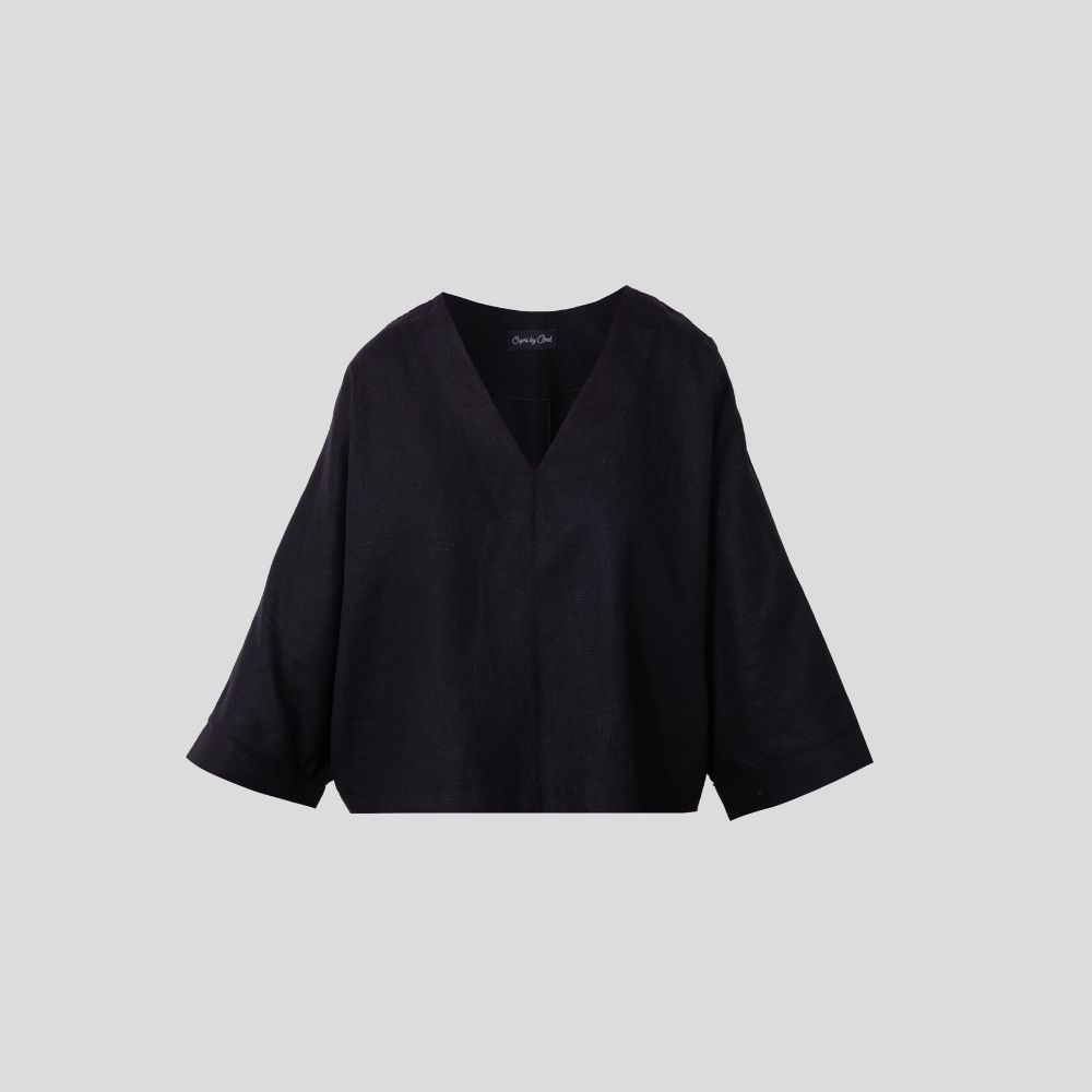 Picture of Women's black linen blouse