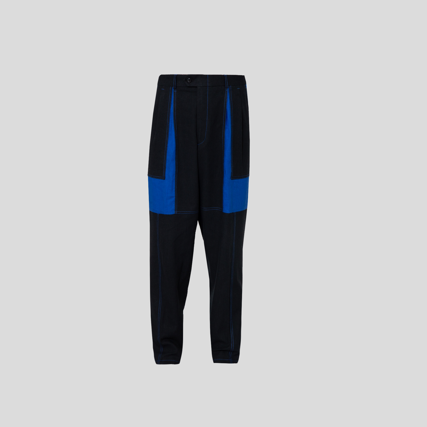 Picture of Black and blue linen pants