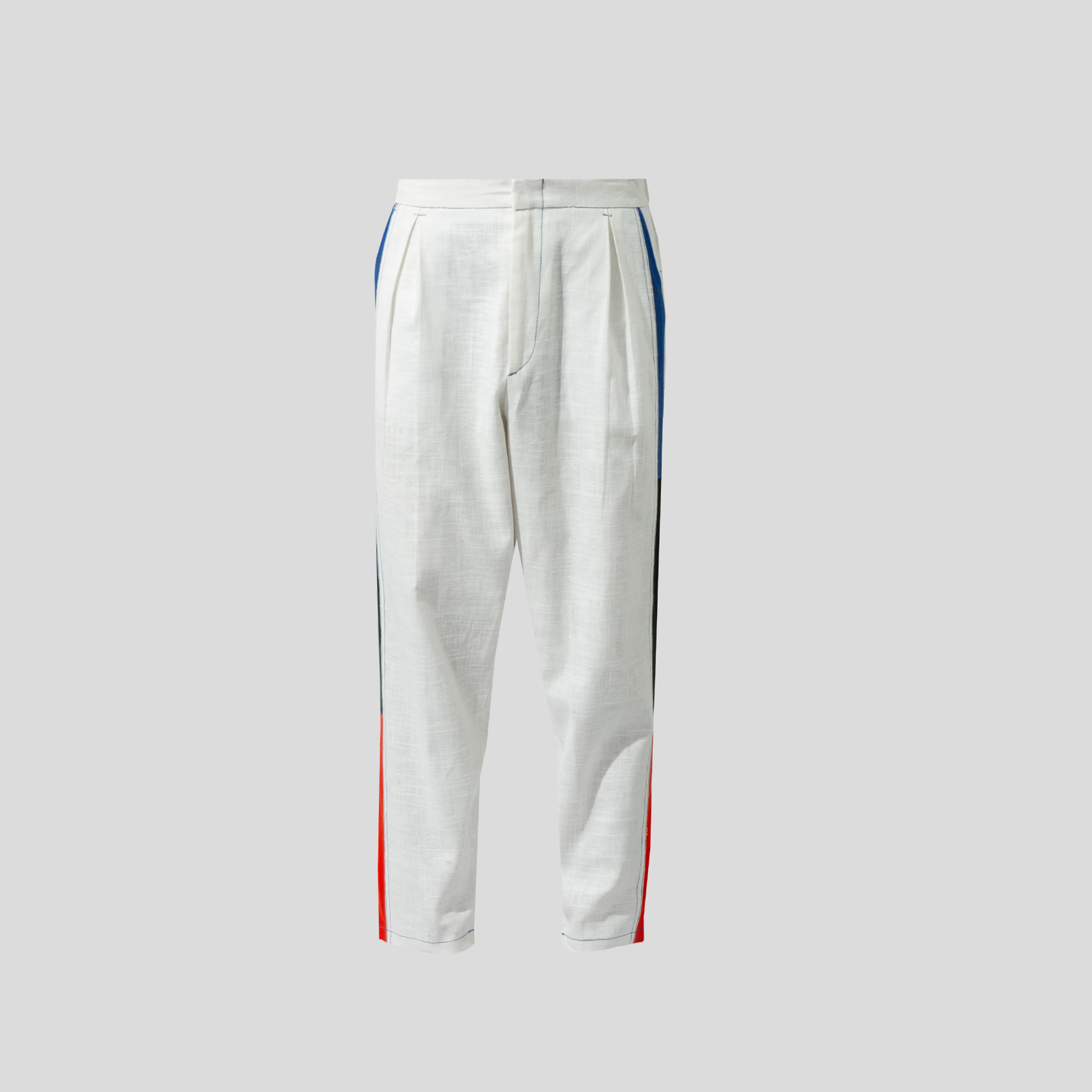 Picture of White and red and blue linen pants