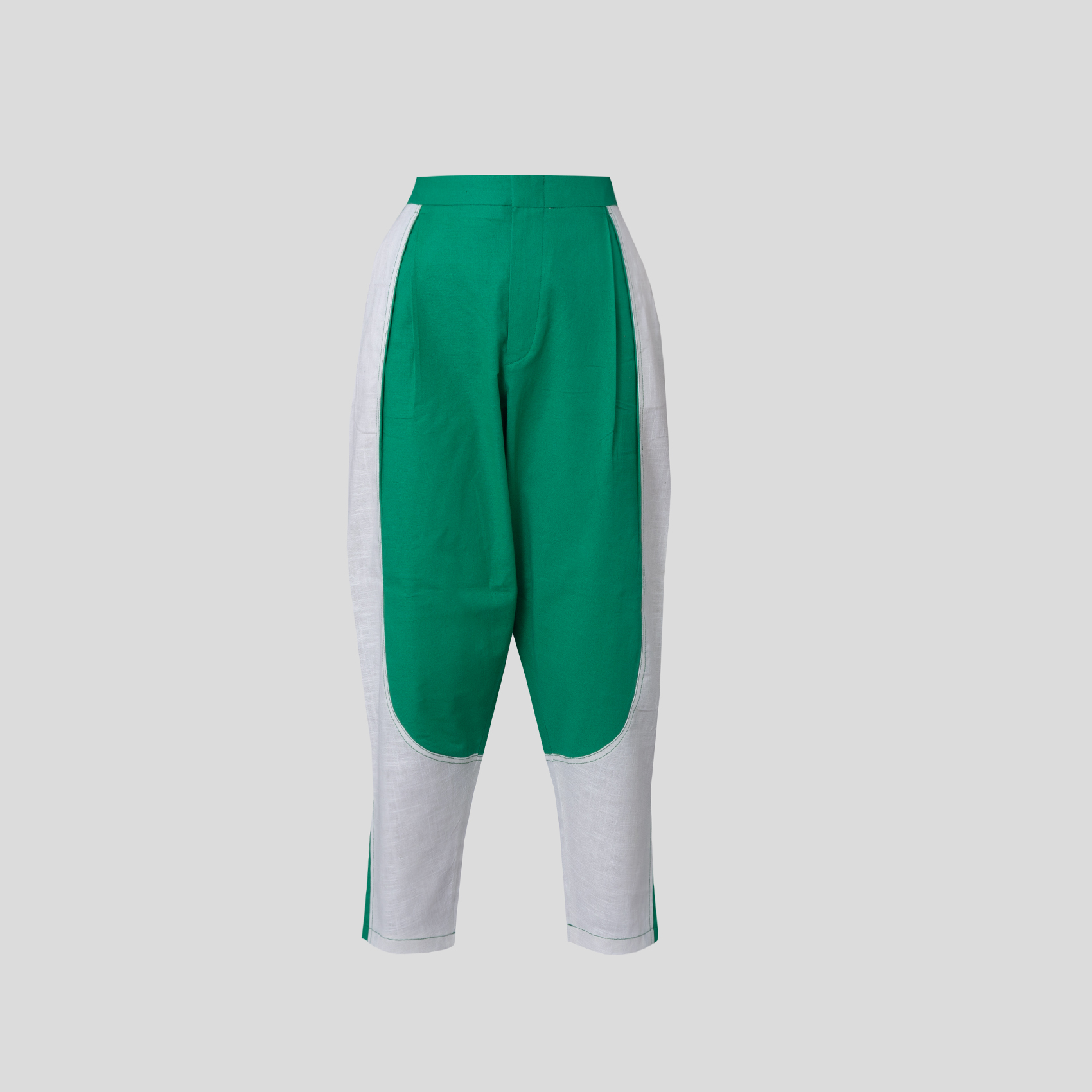 Picture of White and green linen pants