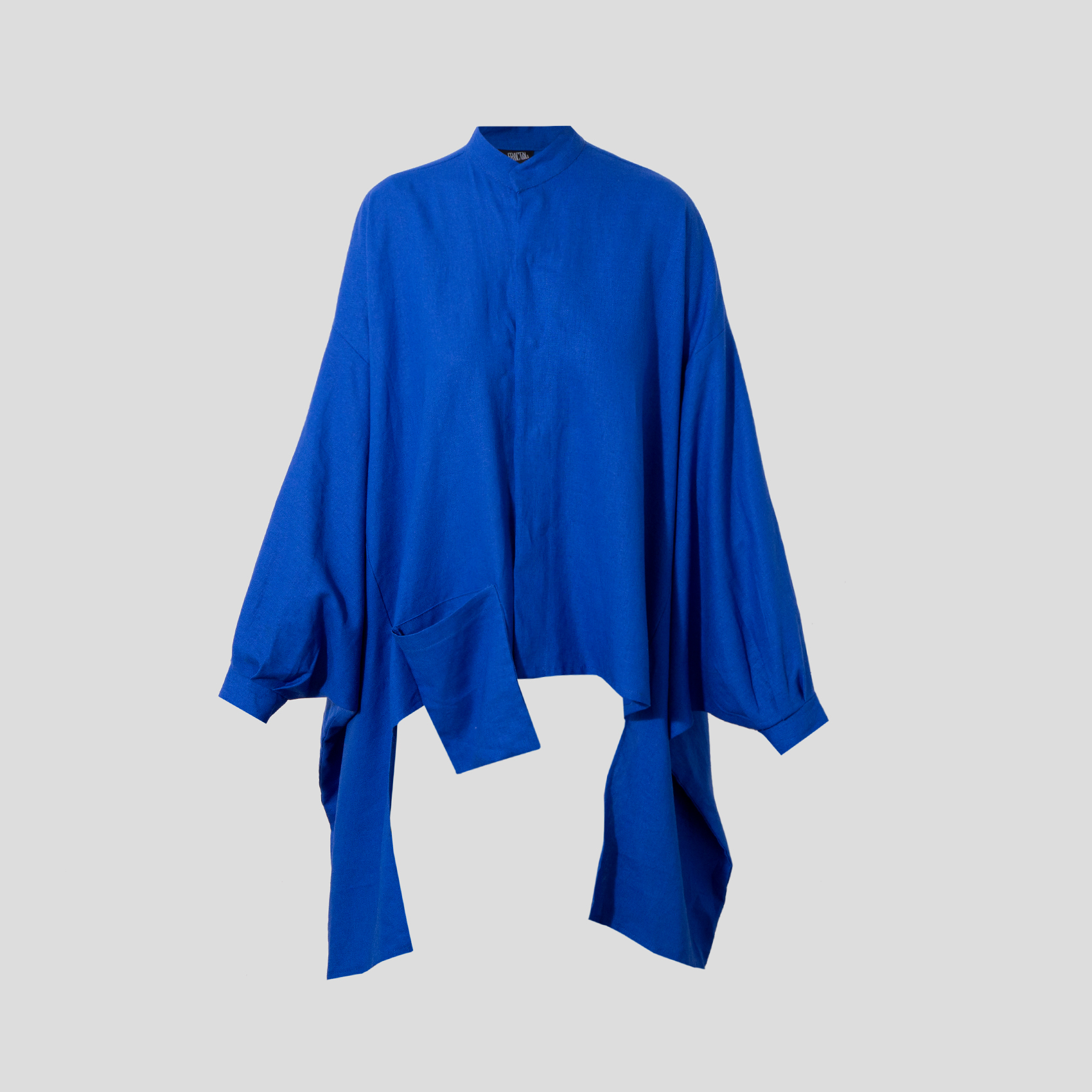 Picture of Blue linen kimono sleeves blouse