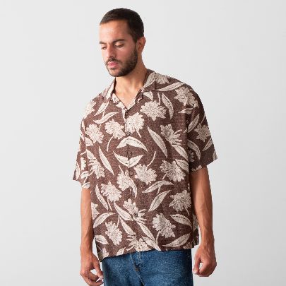 Picture of Brown cotton men's shirt