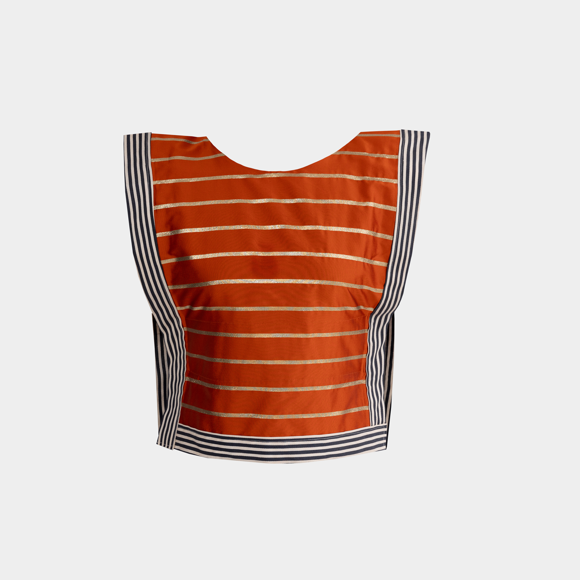 Picture of orange striped satin women's top