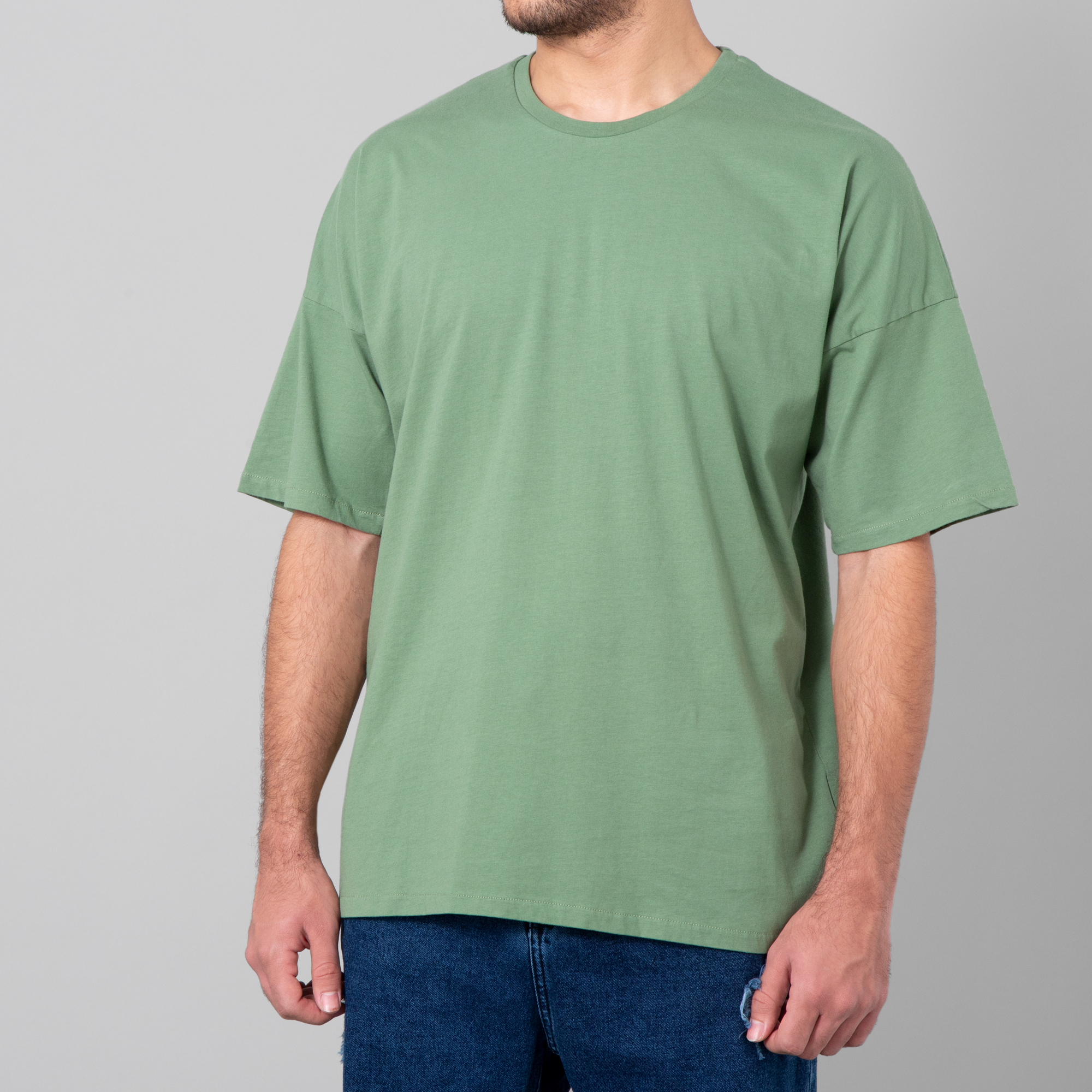 green tight shirt