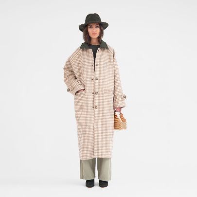 Picture of Cream checkered shark coat