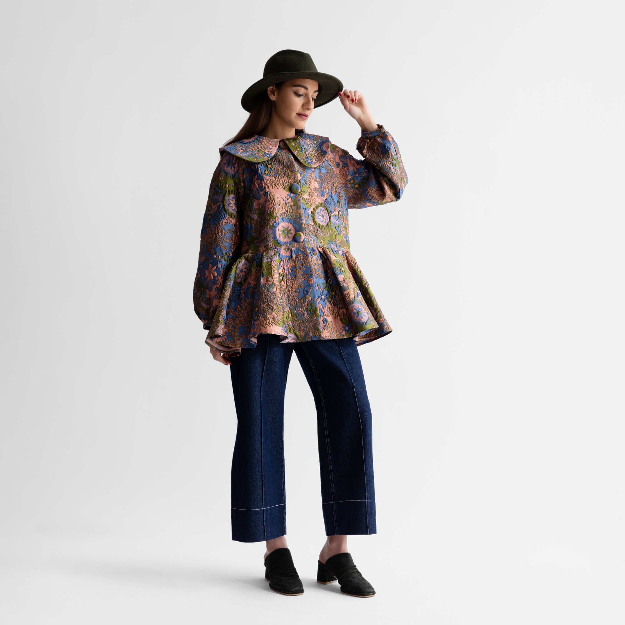 Picture of multicolored jacquard women's shirt