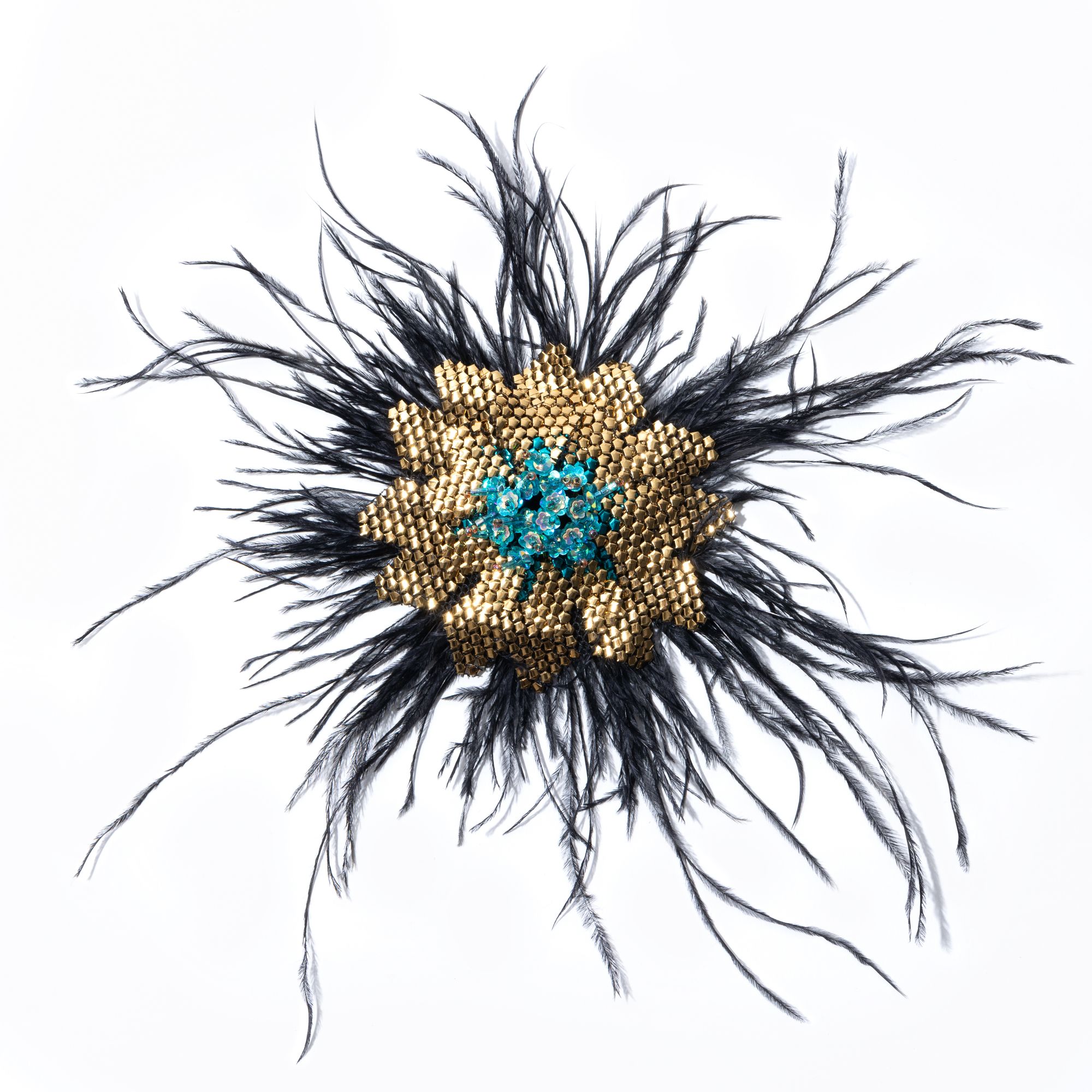 Picture of Shah Ashrafi's Golden and Turquoise Breast Flower