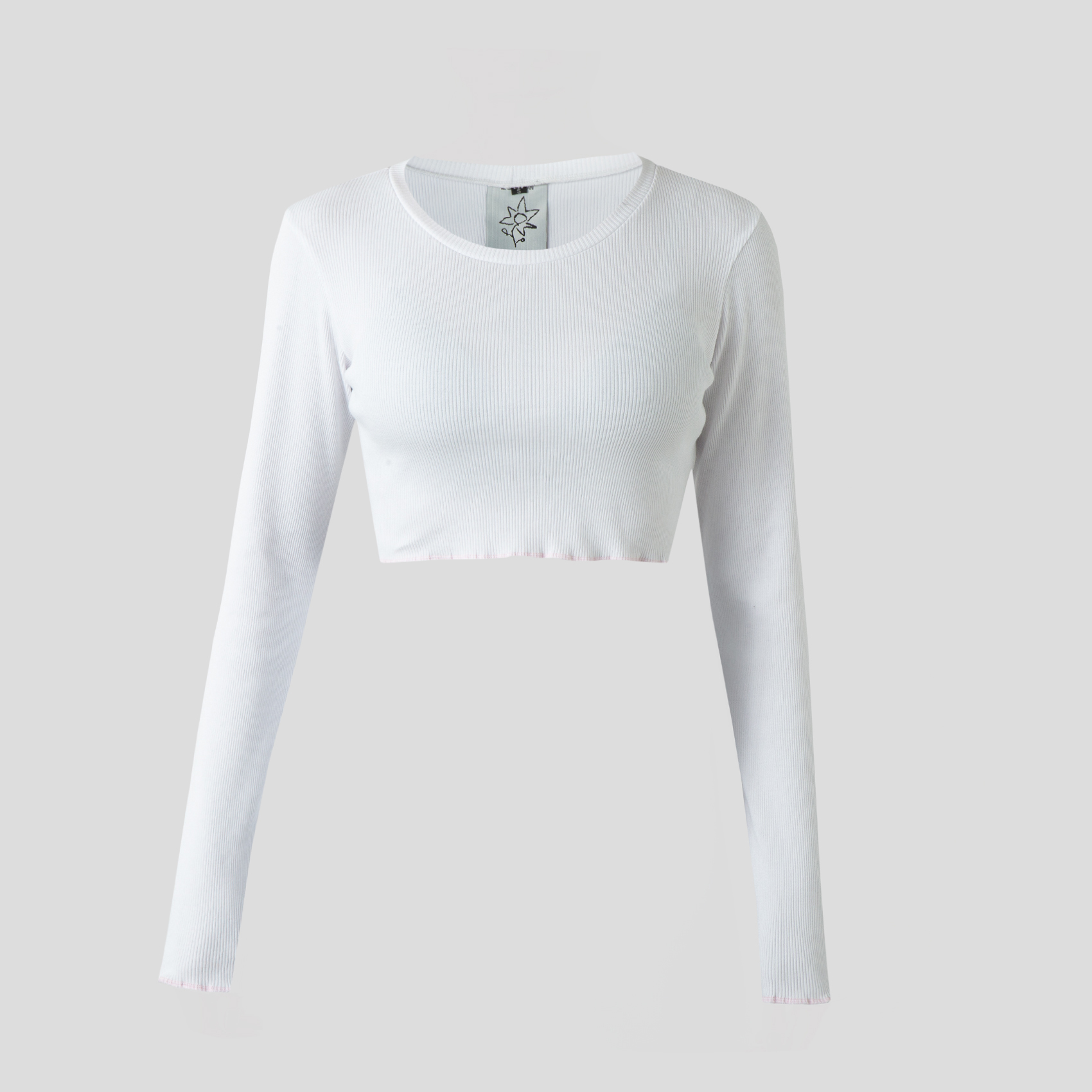 Picture of  Women's white knitted crop top