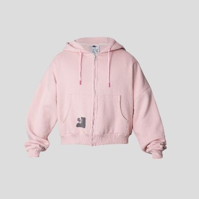 Picture of Short pink zipper sweatshirt