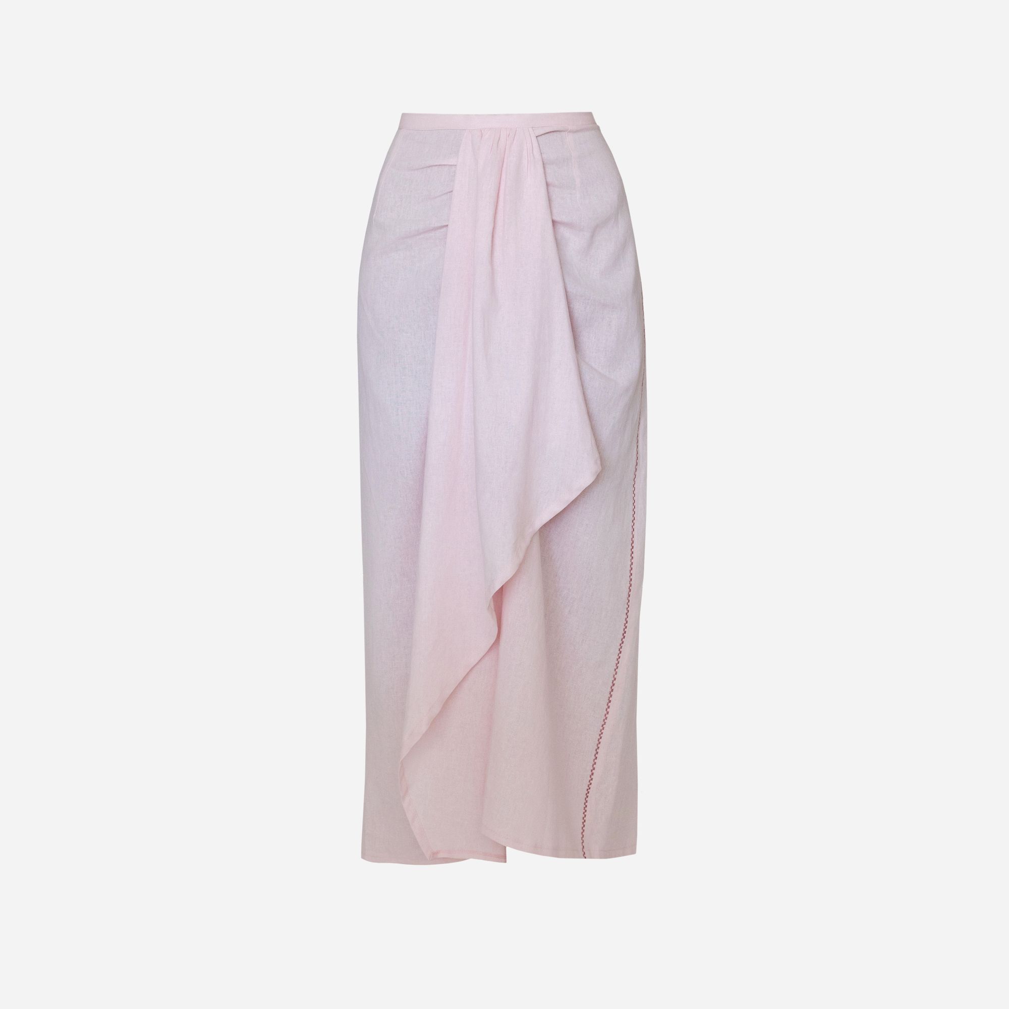 Picture of Knotted pink linen skirt