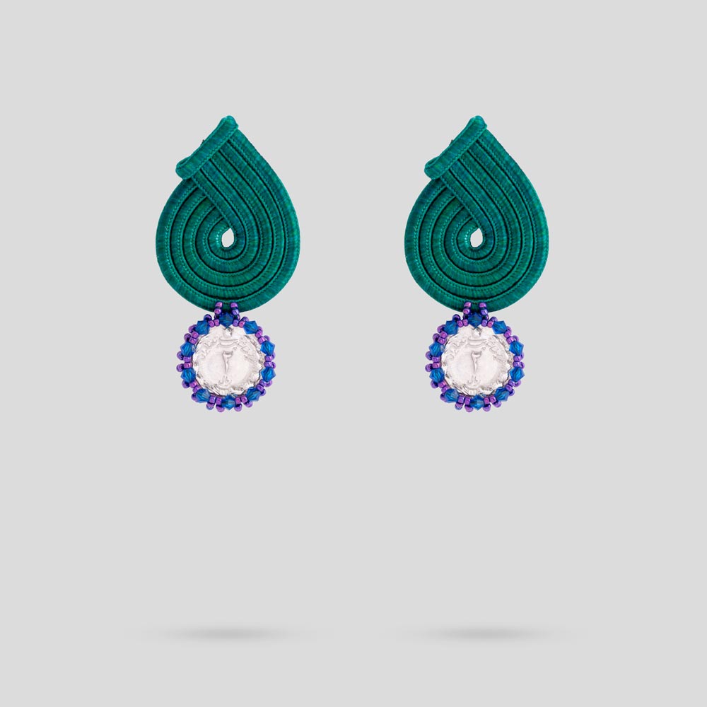 Picture of Green and purple gheytan earing