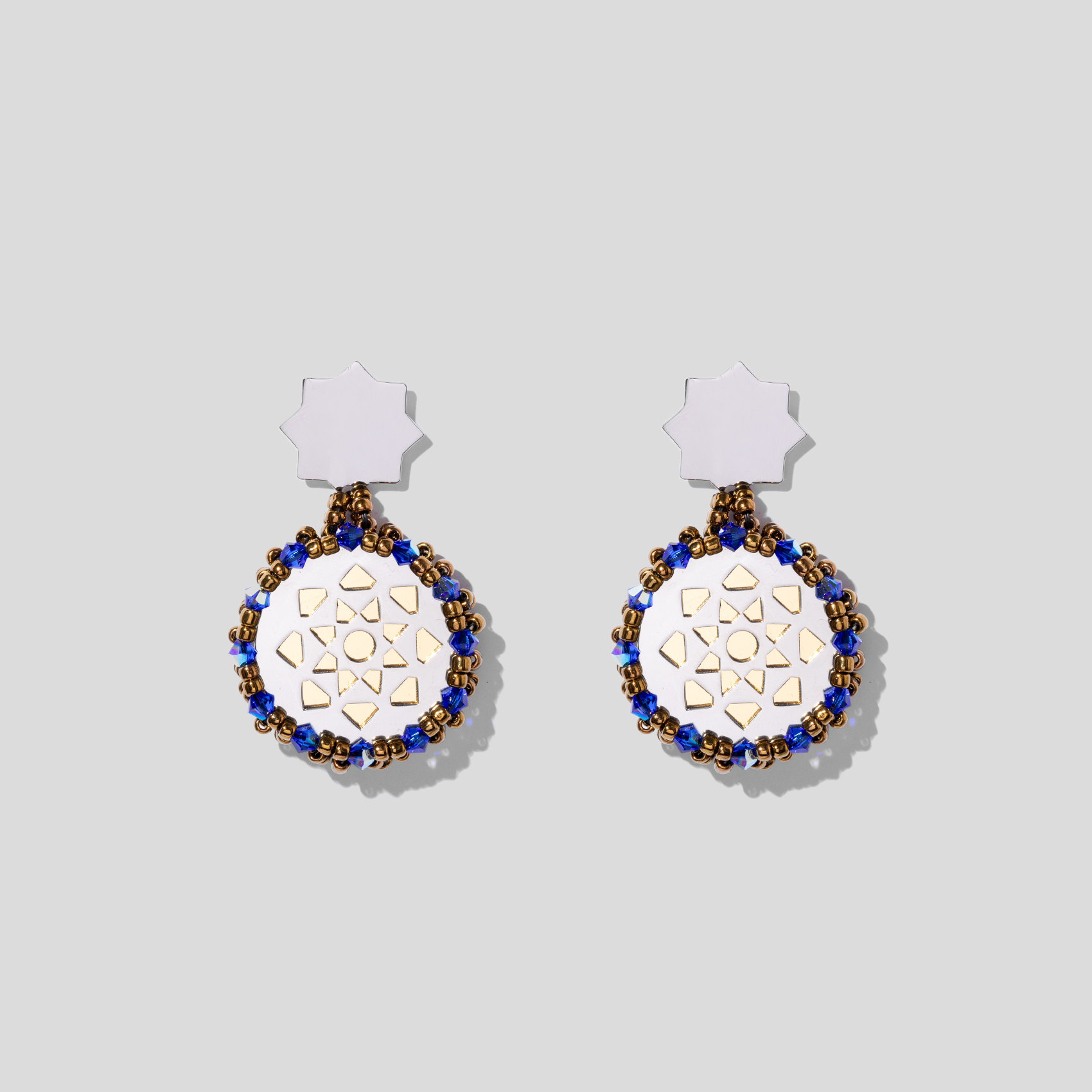 Picture of Neshan blue earring with mirror and steel