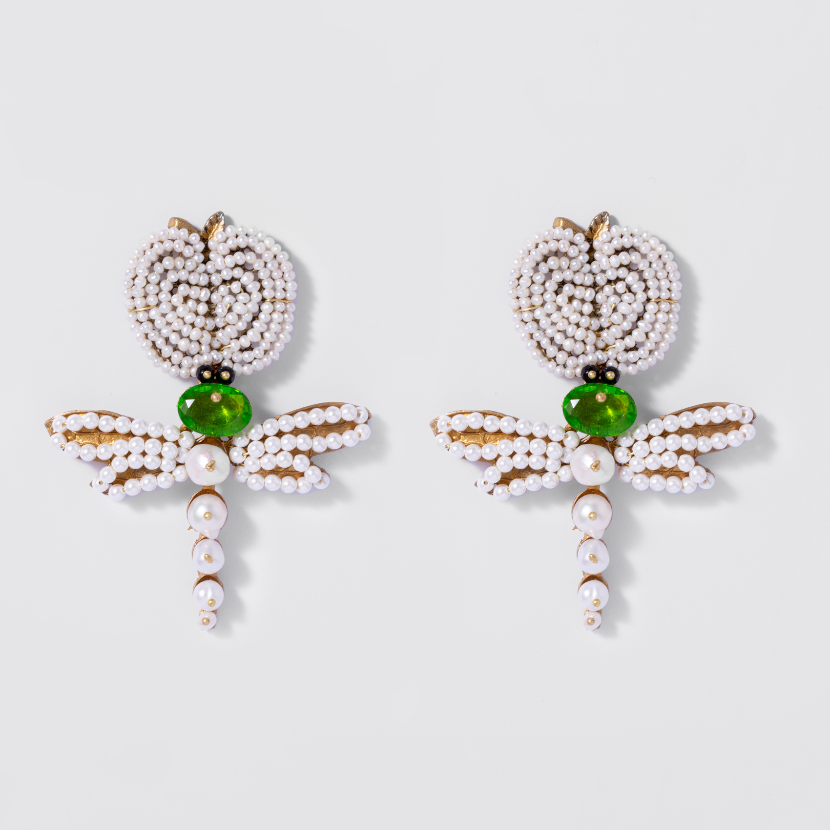 Picture of  Women's apple and dragonfly earrings