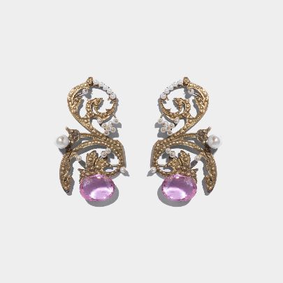 Picture of Women's earrings with pink stone