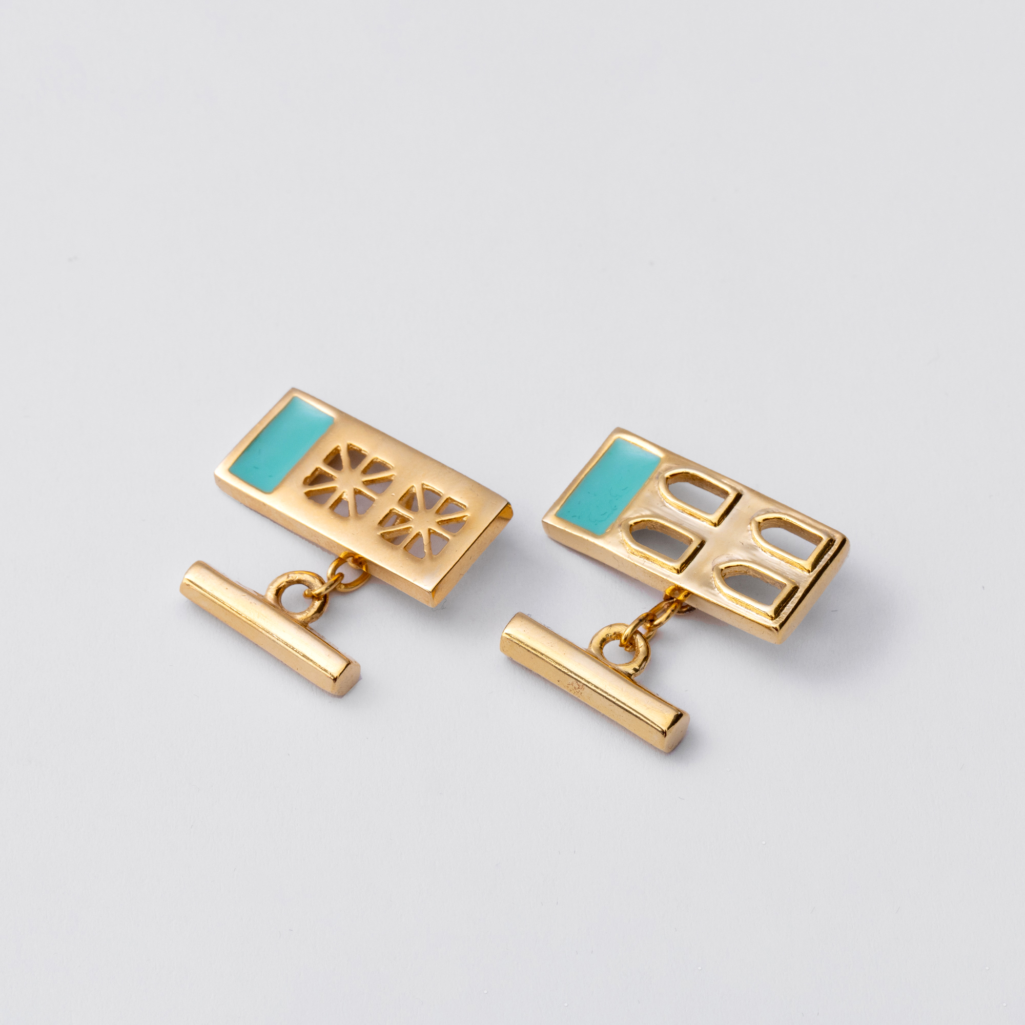 Picture of Shams Al Amara Blue  rectangle Cufflink