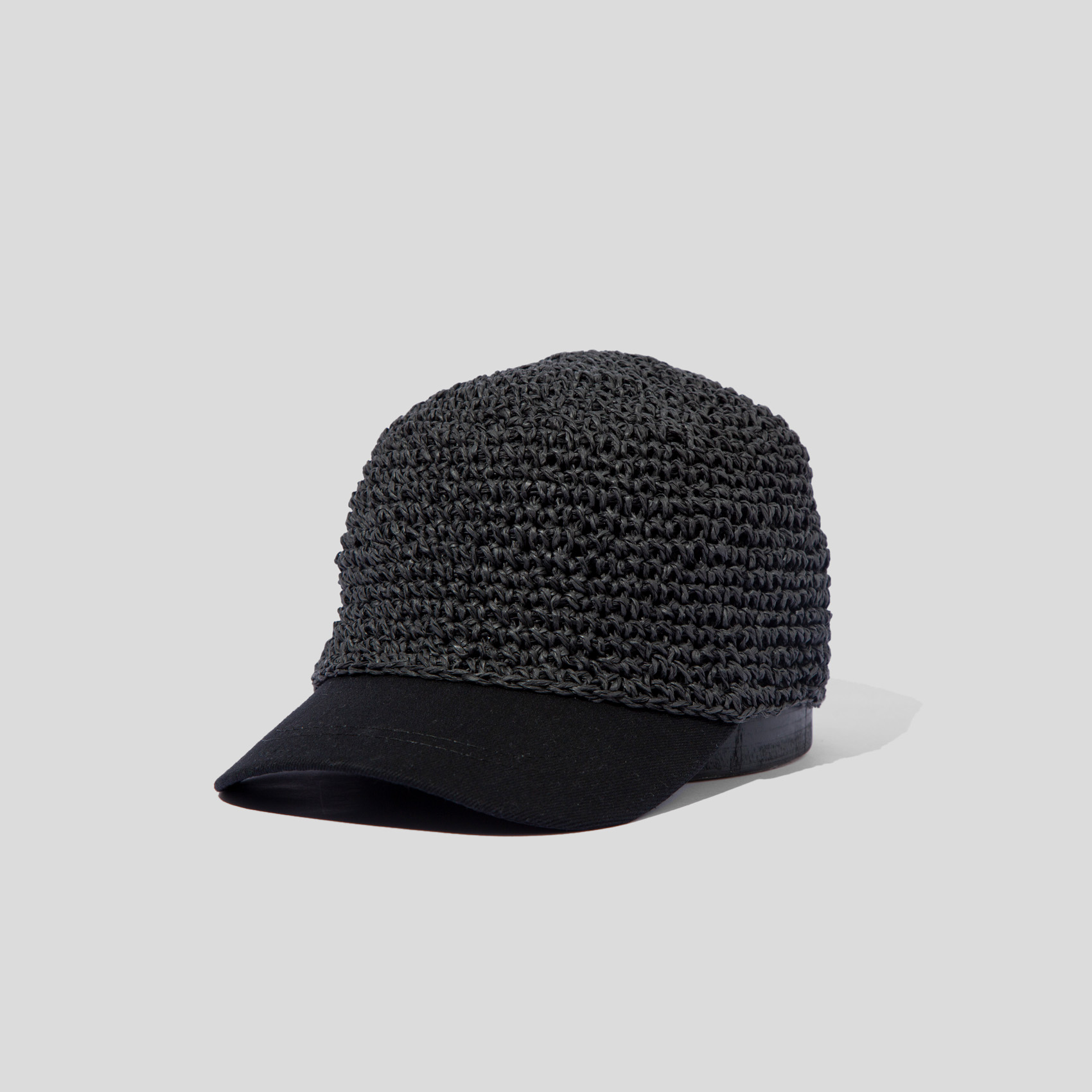 Picture of Handmade black raffia cap