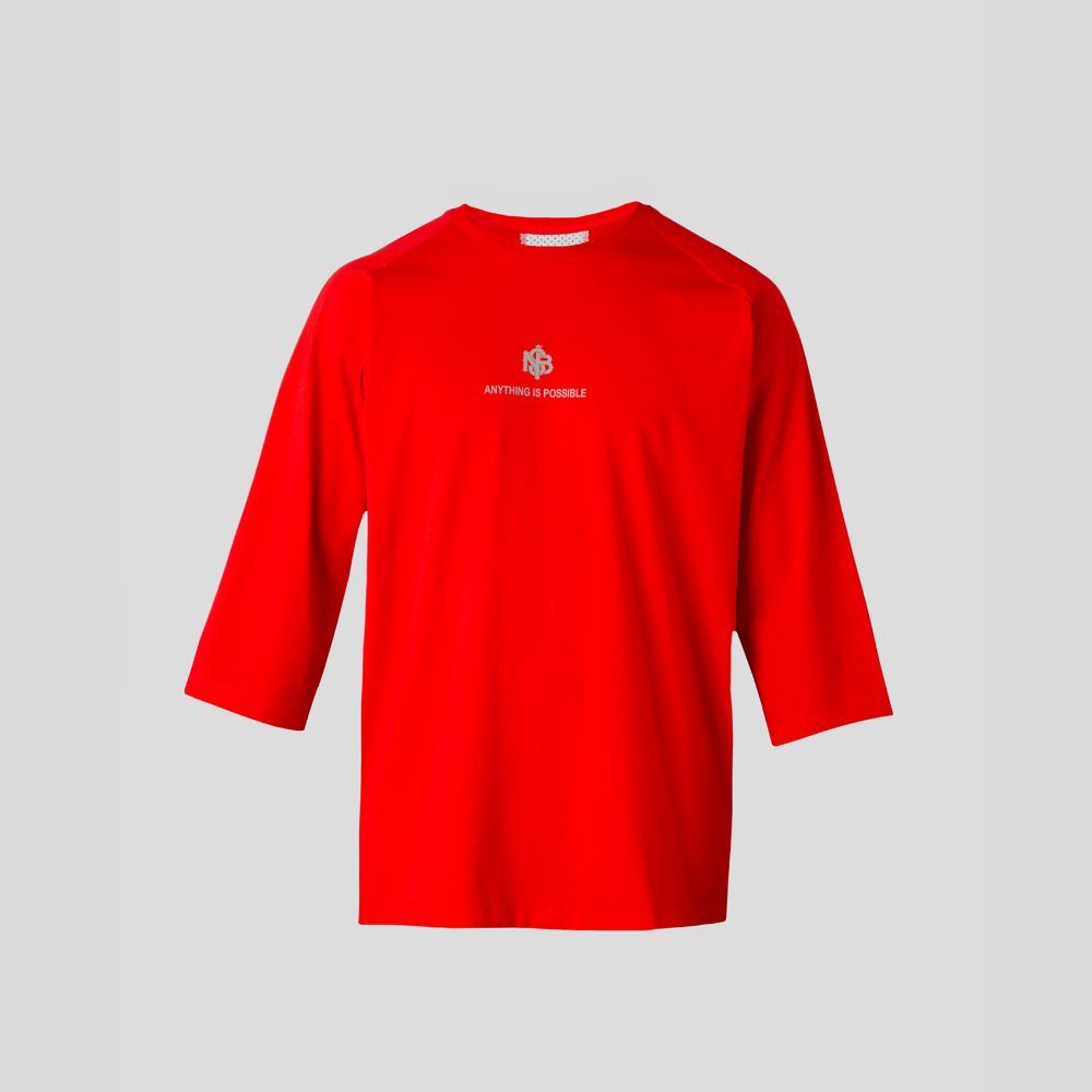 red cap sleeve shirt