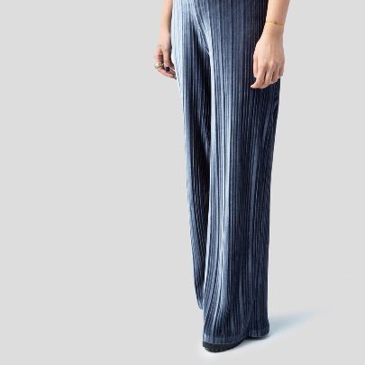 Picture of pleated velvet trousers